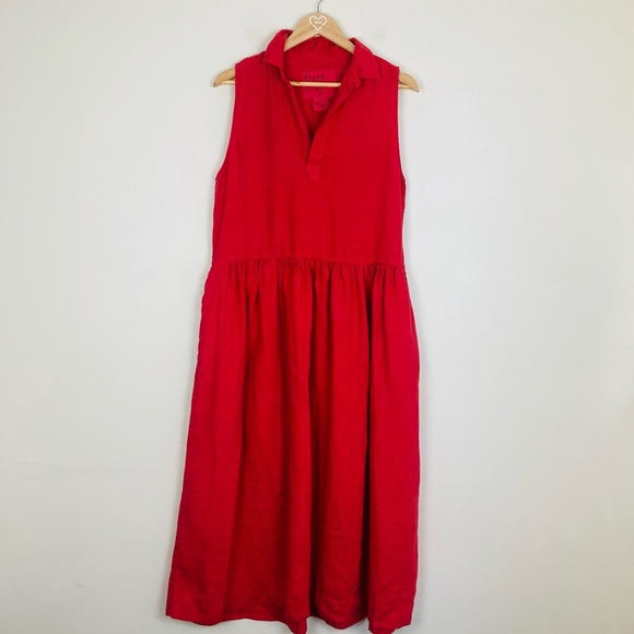 Frank & Eileen Dresses & Skirts - Frank & Eileen red linen “Daphne” dress medium length, sleeveless. Medium